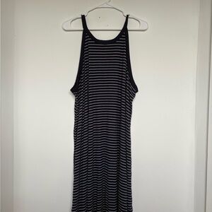 Old Navy Black and White Halter Sheath Midi Dress